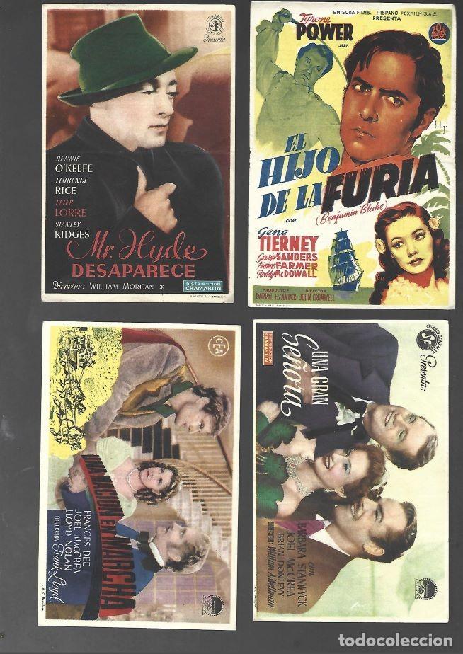 Cine: lote 4 carteleras, programas de mano, CINE POMPEYA BENETUSER a&ntilde;os 1945 y 1946