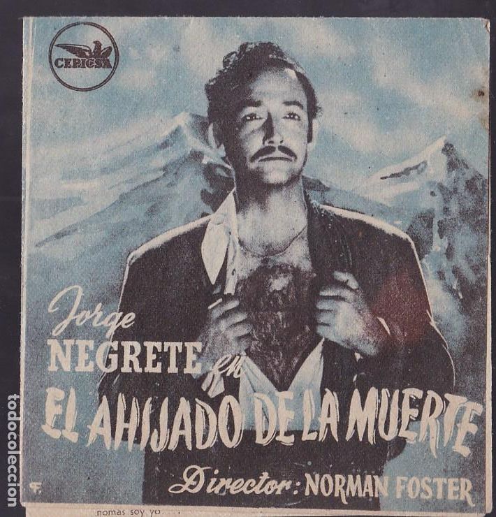 Cine: F16-2-Folleto de Mano. (D&iacute;ptico) .EL AHIJADO DE LA MUERTE .Jorge Negrete