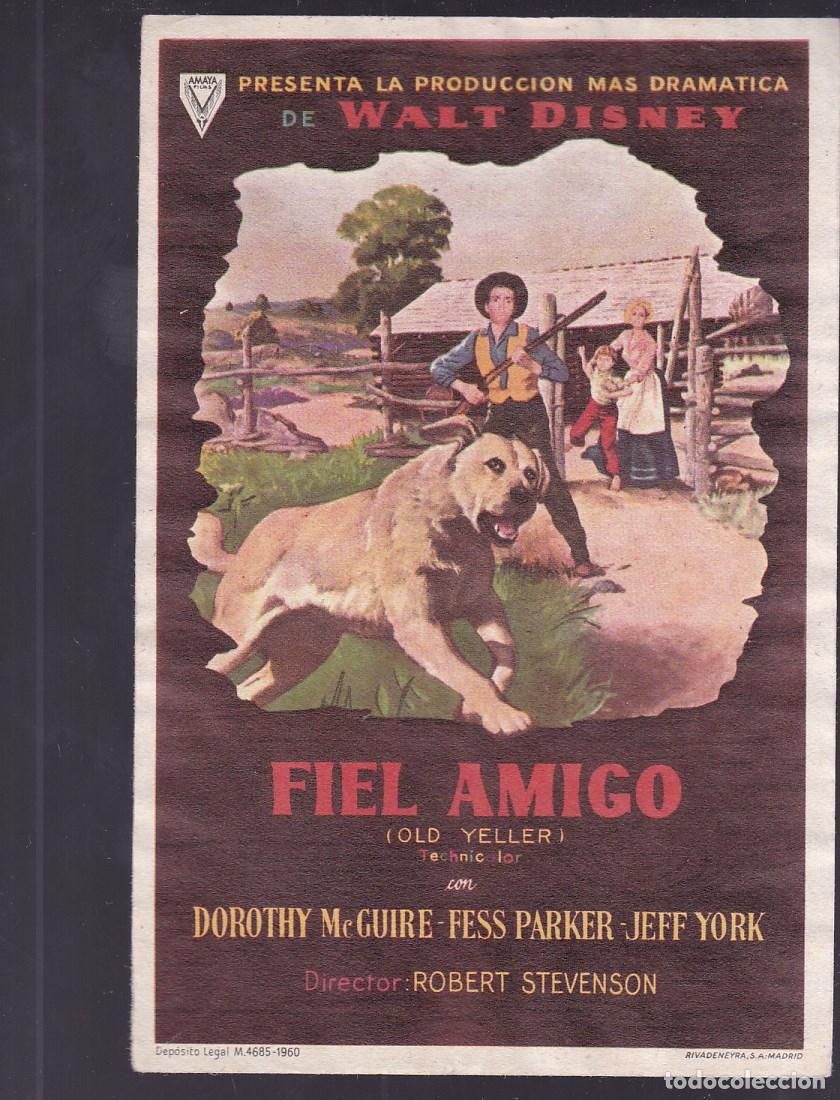 Cine: F16-6-Folleto de Mano. FIEL AMIGO. Walt Disney