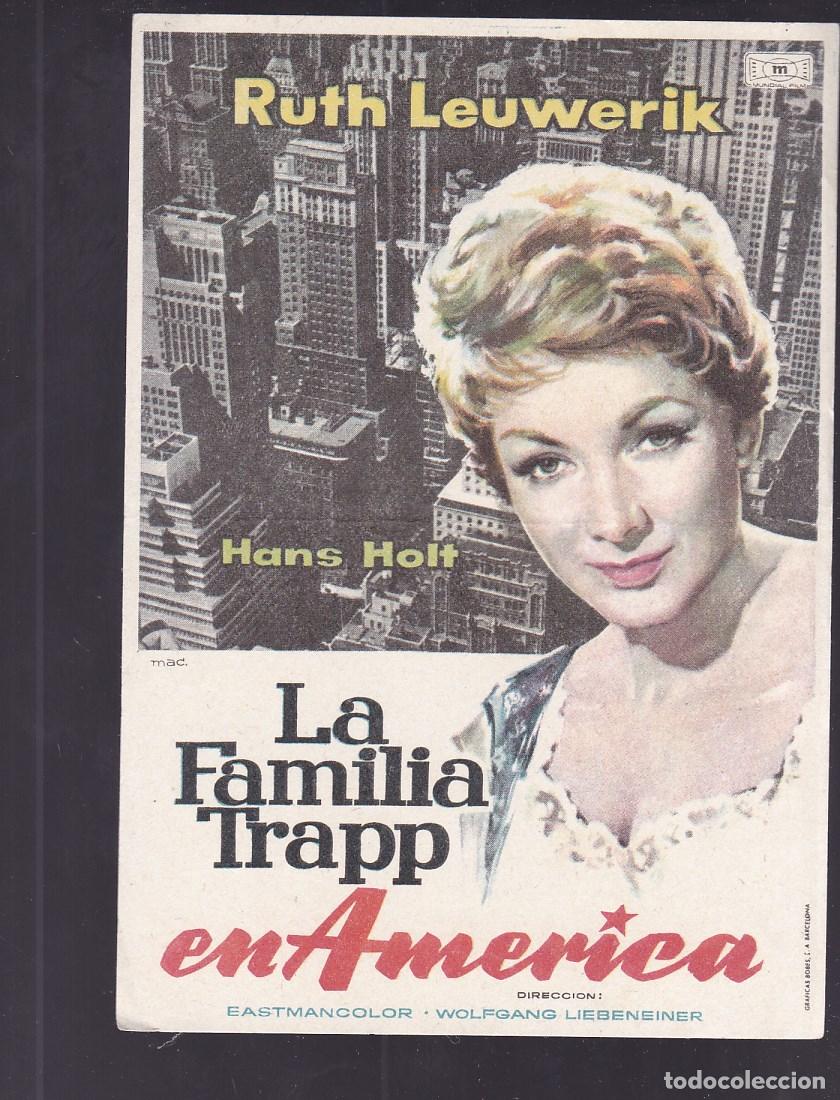 Cine: F16-8-Folleto de Mano. LA FAMILIA TRAPP EN AMERICA .Ruth Leuwerik