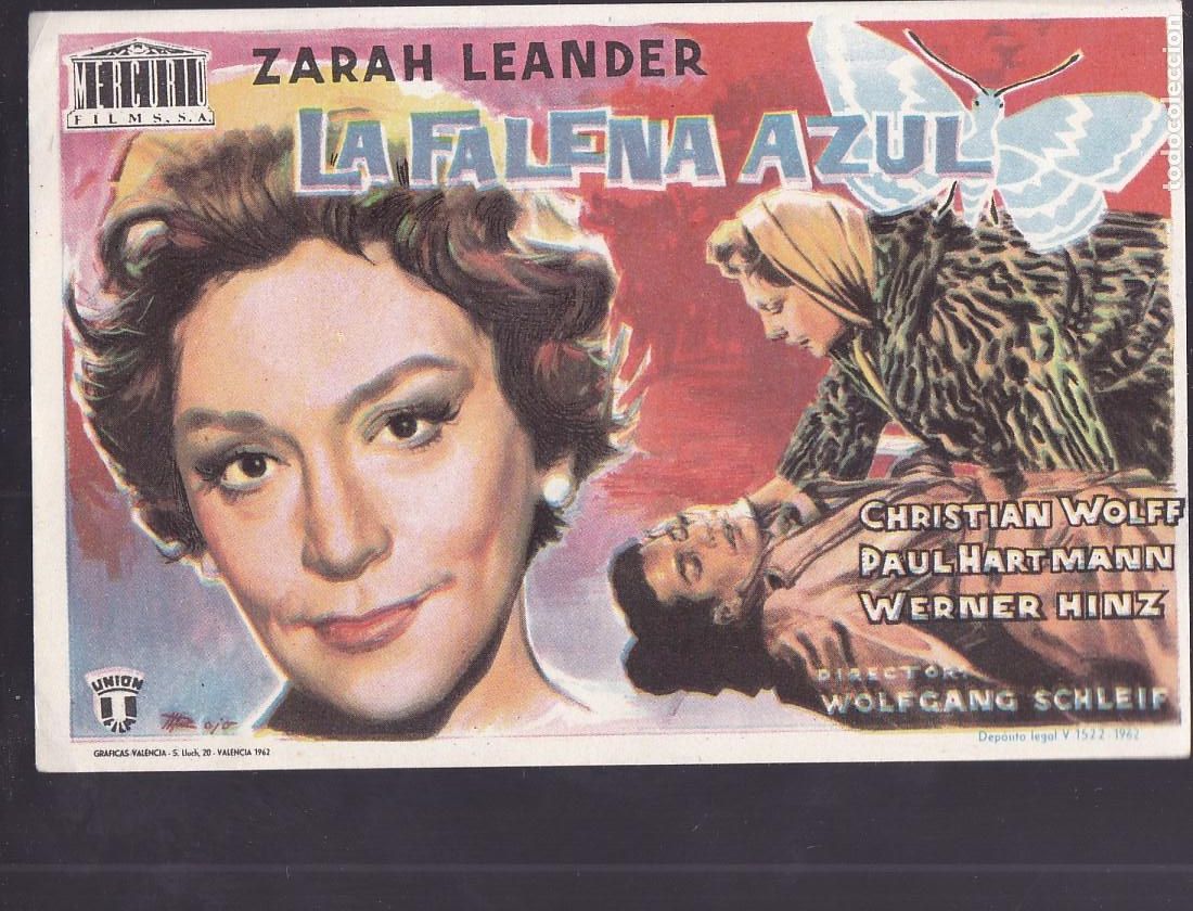Cine: F16-9-Folleto de Mano. LA FALENA AZUL. Zarah Leander