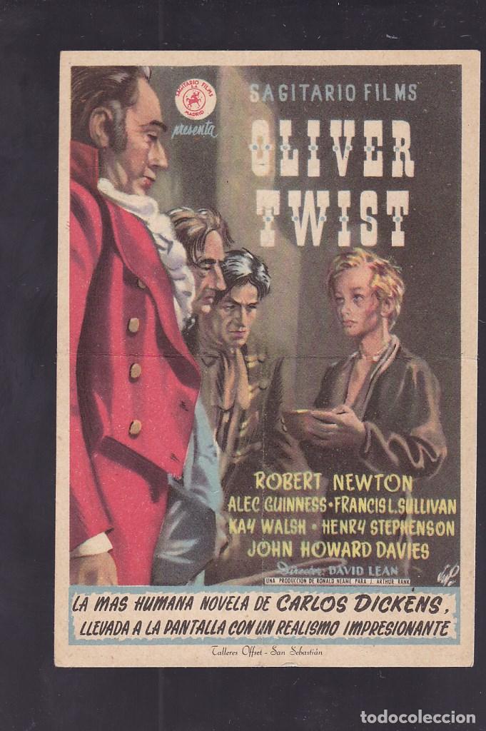 Cine: F16-15-Folleto de Mano. OLIVER TWIST . Robert Newton