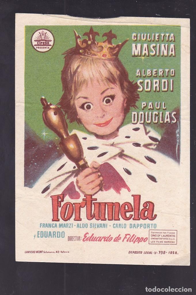 Cine: F16-16-Folleto de Mano. FORTUNELA. Giulietta Masina
