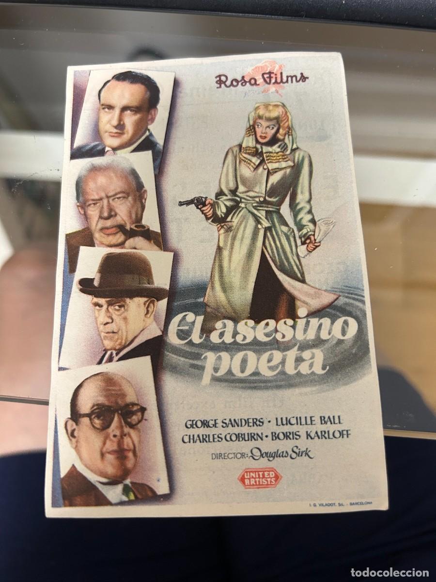 Cine: &ordm;136 el asesino poeta cinema goya zaragoza con publicidad buen estado