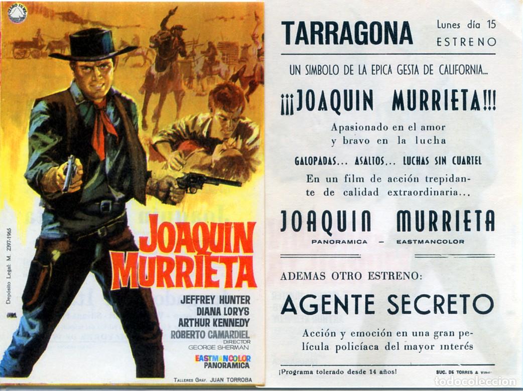 Cine: FOLLETO DE MANO ORIGINAL JOAQUIN MURRIETA CINE TEATRO TARRAGONA CATALU&Ntilde;A
