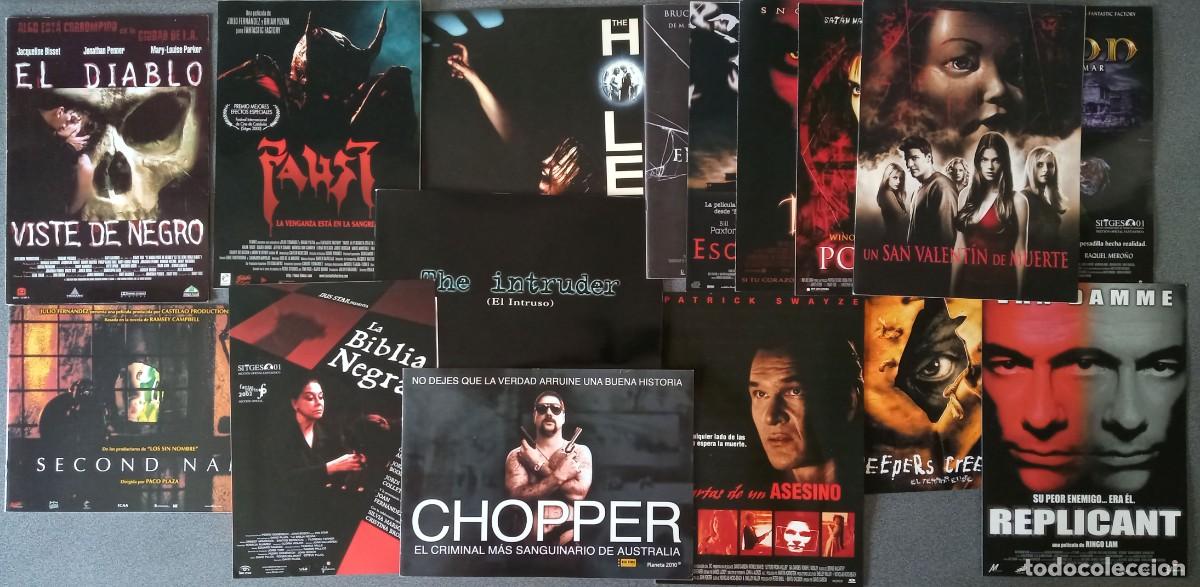 Cine: Lote dossiers fichas t&eacute;cnicas peliculas miedo