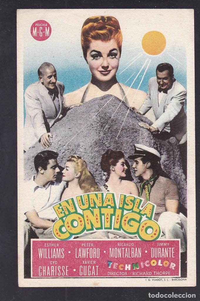 Cine: F16-19-Folleto de Mano. EN UNA ISLA CONTIGO Esther Williams