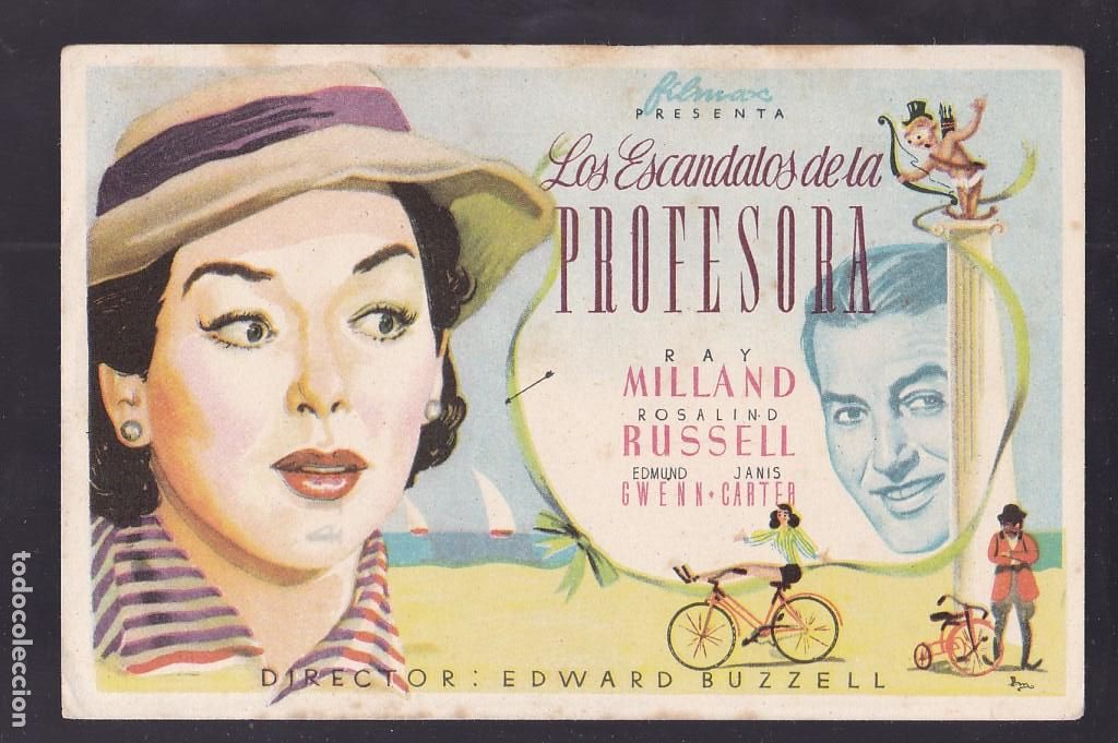Cine: F16-24-Folleto de Mano. LOS ESCANDALOS DE LA PROFESORA Ray Milland