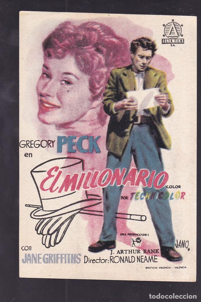 Cine: F16-29-Folleto de Mano. EL MILLONARIO Gregory Peck