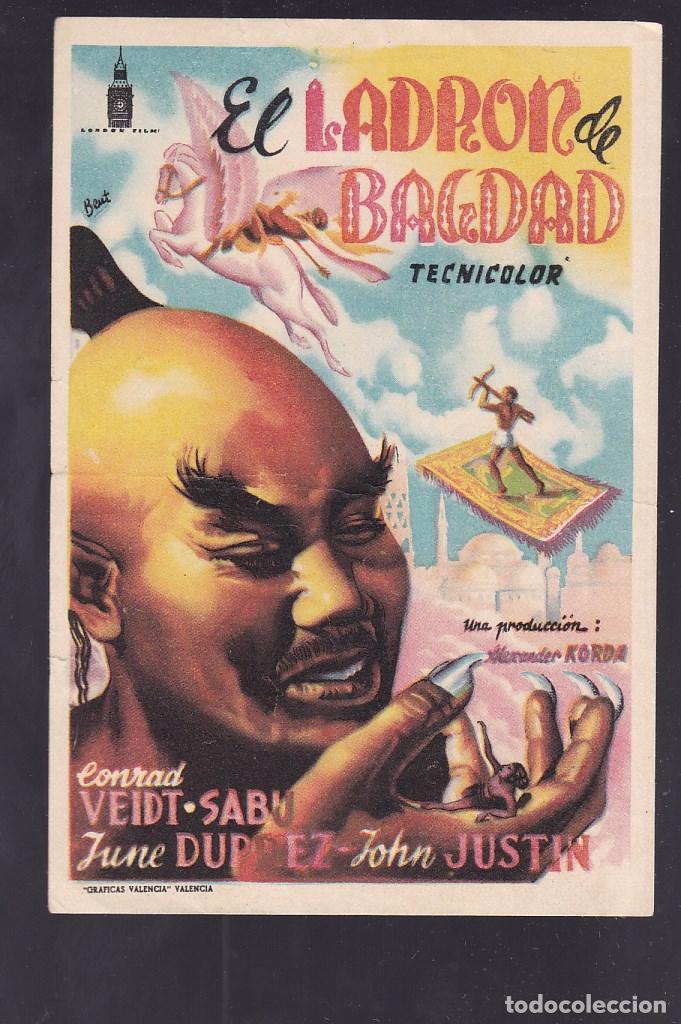 Cine: F16-30-Folleto de Mano. EL LADRON DE BAGDAD Conrad Veidt&middot;Sabu