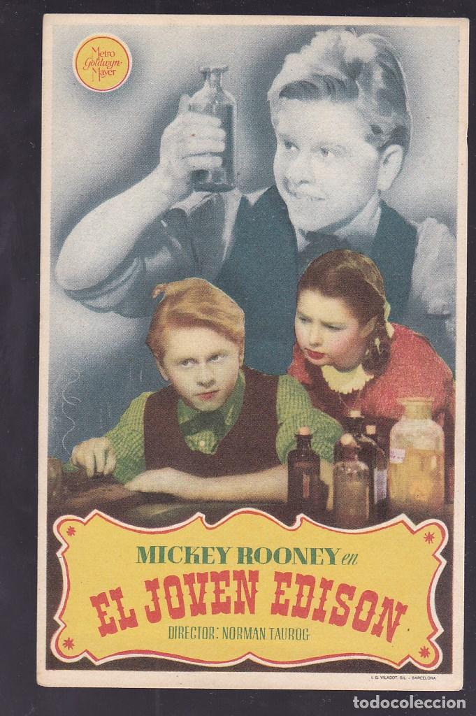 Cine: F16-31-Folleto de Mano. EL JOVEN EDISON ,Mickey Rooney
