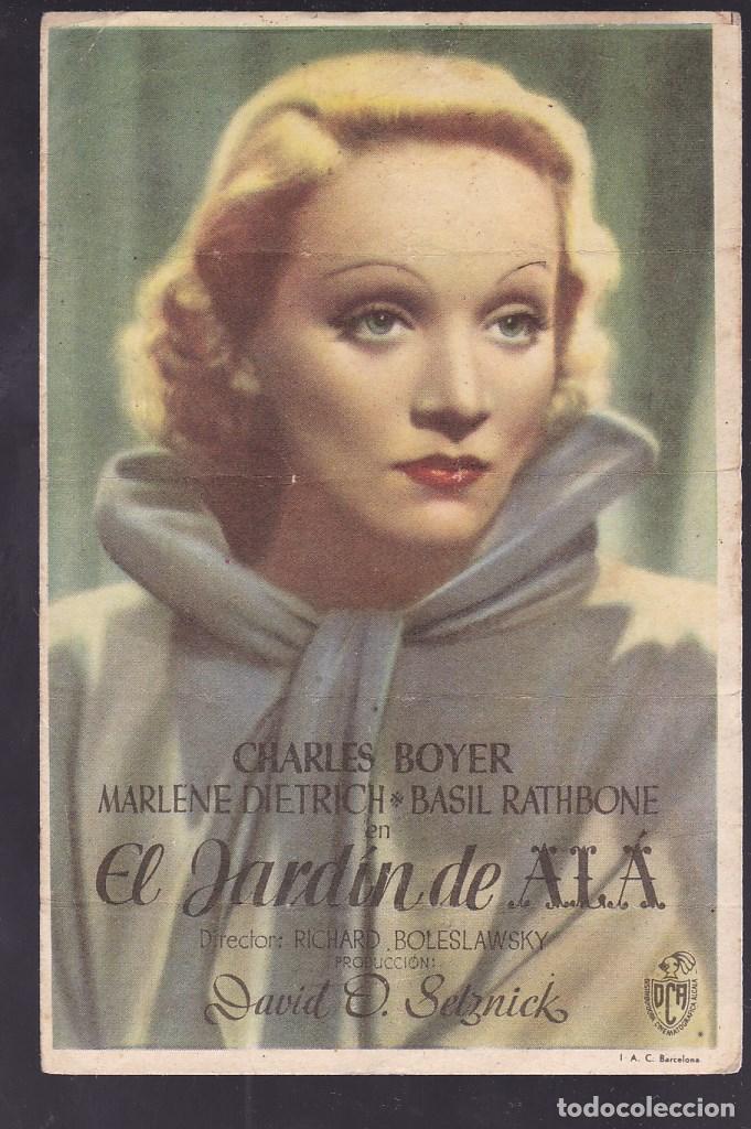Cine: F16-31-Folleto de Mano. EL JARD&Iacute;N DE AL&Aacute;. Charles Boyer. Marlene Dietrich