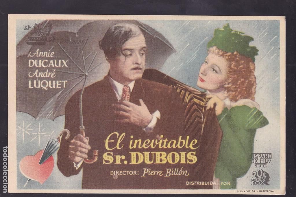 Cine: F16-32-Folleto de Mano. EL INEVITABLE Sr DUBOYS . Annie Ducaux