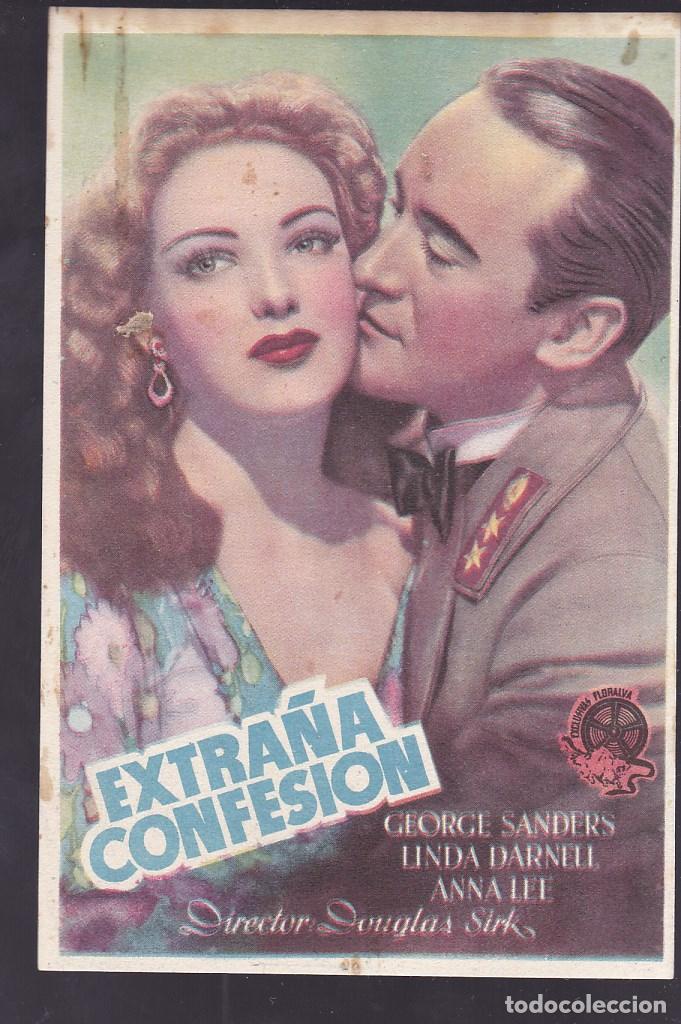 Cine: F16-38-Folleto de Mano. EXTRA&Ntilde;A CONFESION George Sanders
