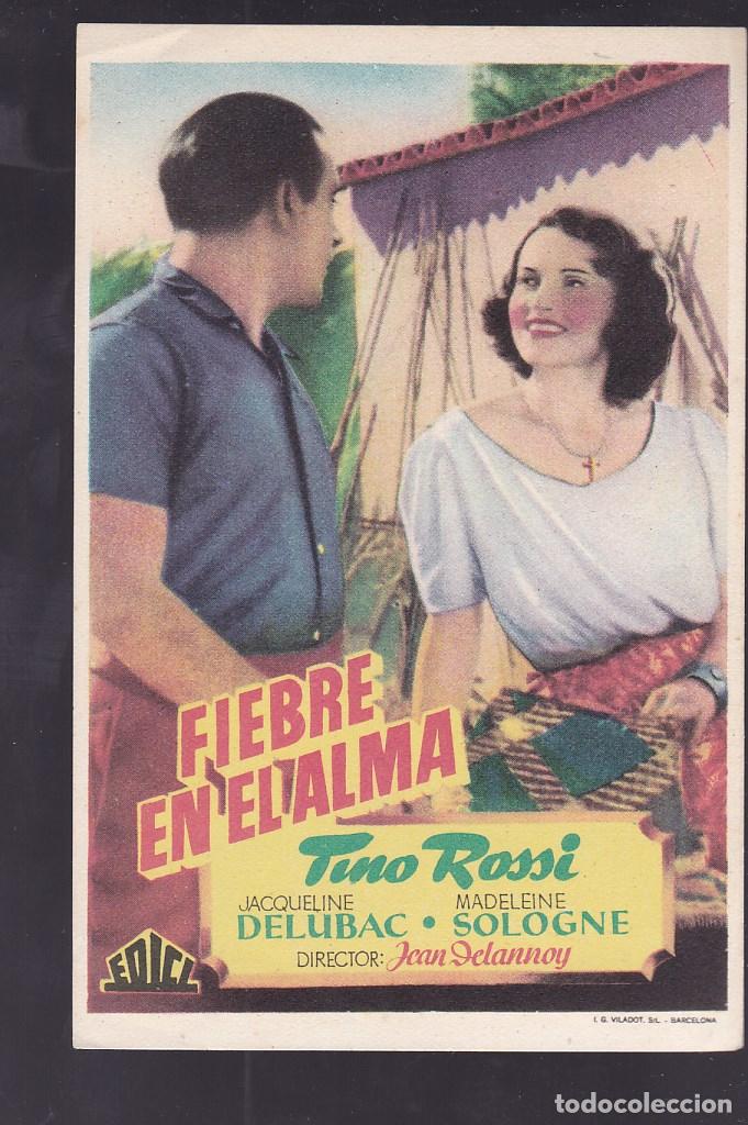 Cine: F16-43-Folleto de Mano. FIEBRE EN EL ALMA . Tino Rossi