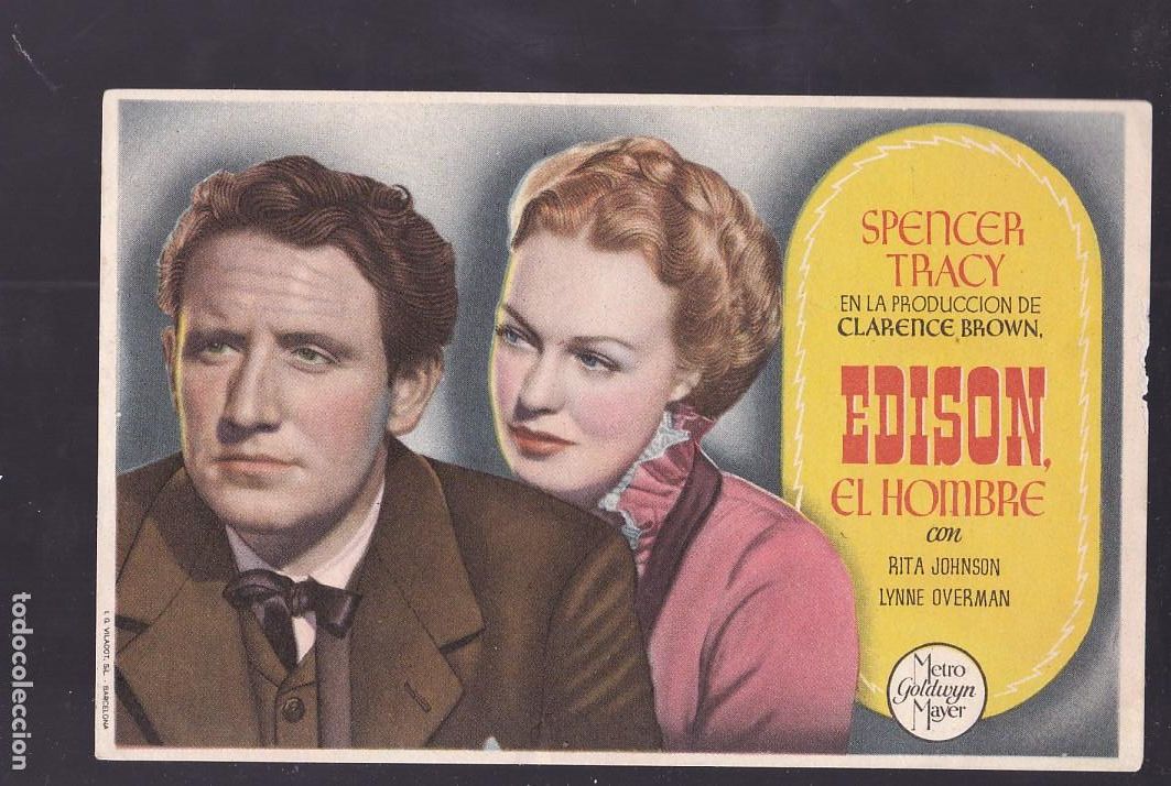 Cine: F16-46-Folleto de Mano. EDISON. EL HOMBRE.Spencer Tracy