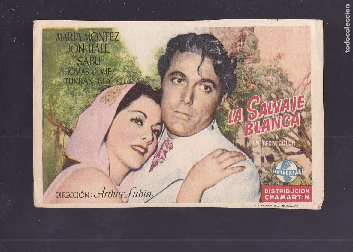 Cine: F16-48b-Folleto de Mano. LA SALVAJE BLANCA Mar&iacute;a Montez