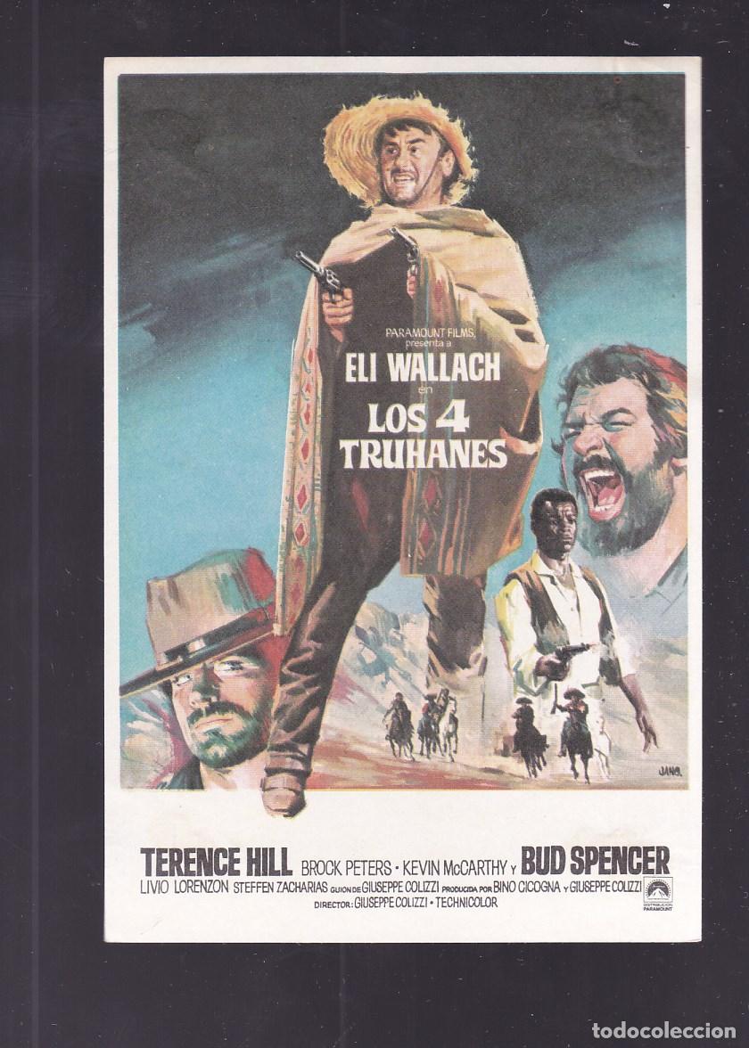 Cine: F16-56-Folleto de Mano. LOS 4 TRUHANES . Terence Hill . Bud Spencer