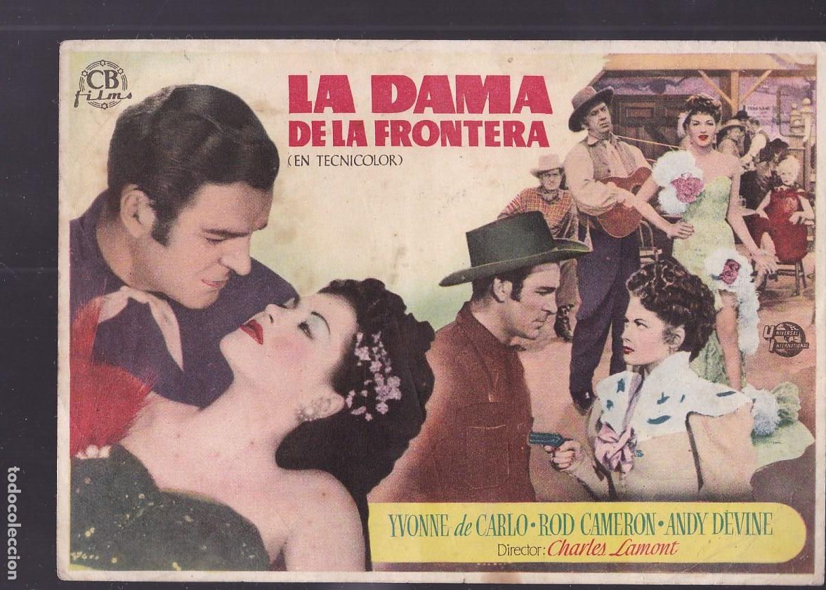 Cine: F16-57-Folleto de Mano. LA DAMA DE LA FRONTERA Yvonne de Carlo