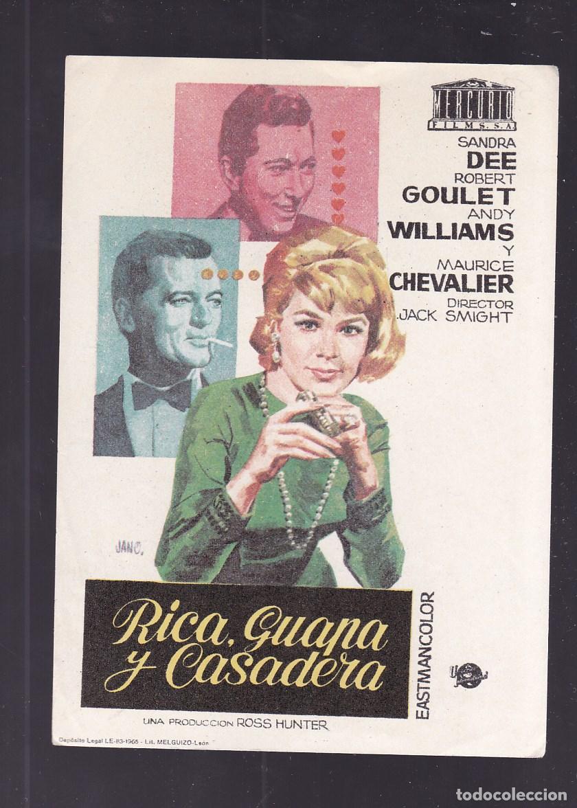 Cine: F16-58-Folleto de Mano. RICA , GUAPA Y CASADERA. Sandra Dee