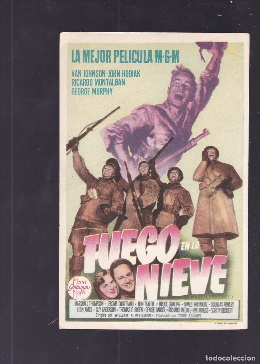 Cine: F16-59-Folleto de Mano. FUEGO EN LA NIEVE. Van Johnson. Ricardo Montalb&aacute;n