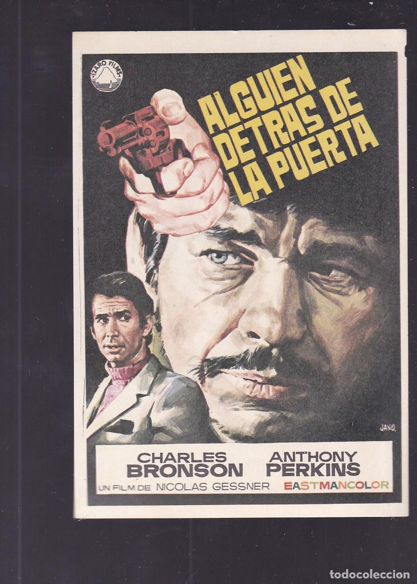 Cine: F16-63-Folleto de Mano.ALGUIEN DETRAS DE LA PUERTA . Charles Bronson. Anthony Perkins