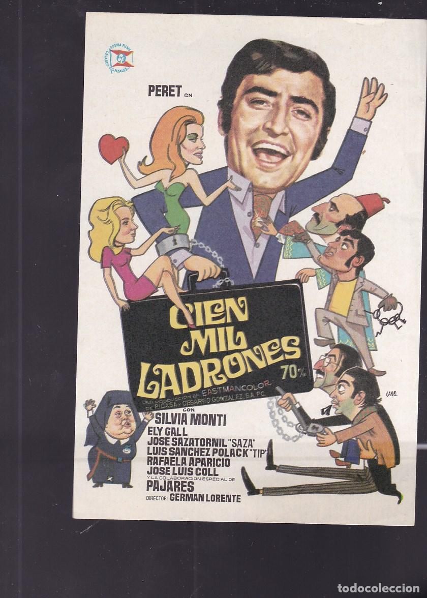 Cine: F16-67-Folleto de Mano. CIEN MIL LADRONES .Peret, Saza, Tip, Pajares, etc