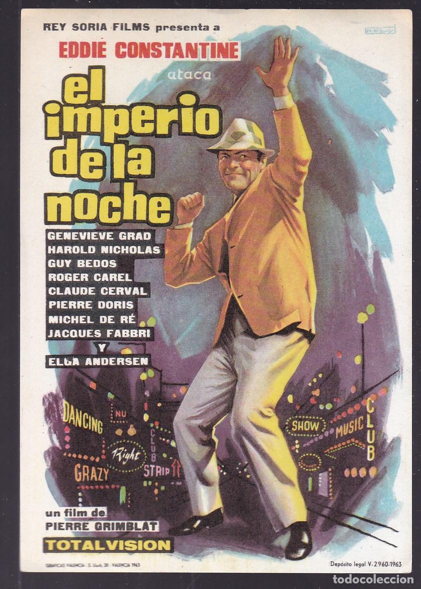 Cine: F16-68-Folleto de Mano. EL IMPERIO DE LA NOCHE. Eddie Constantine