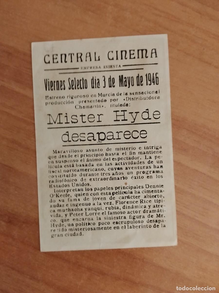 Cine: ROSA-PROGRAMA DE CINE --MR HYDE DESAPARCE ct - Foto 2