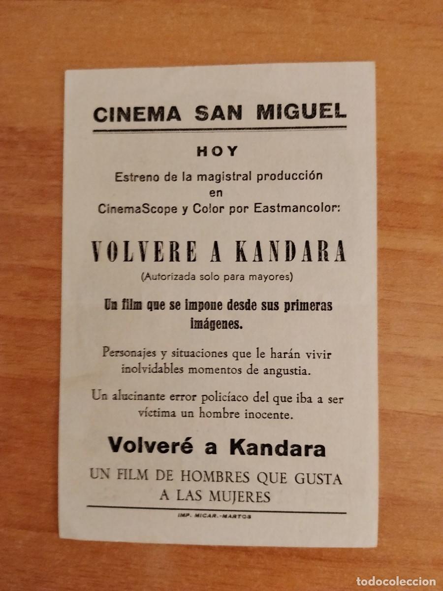 Cine: ROSA-PROGRAMA DE CINE --VOLVERE A KANDARA ct - Foto 2