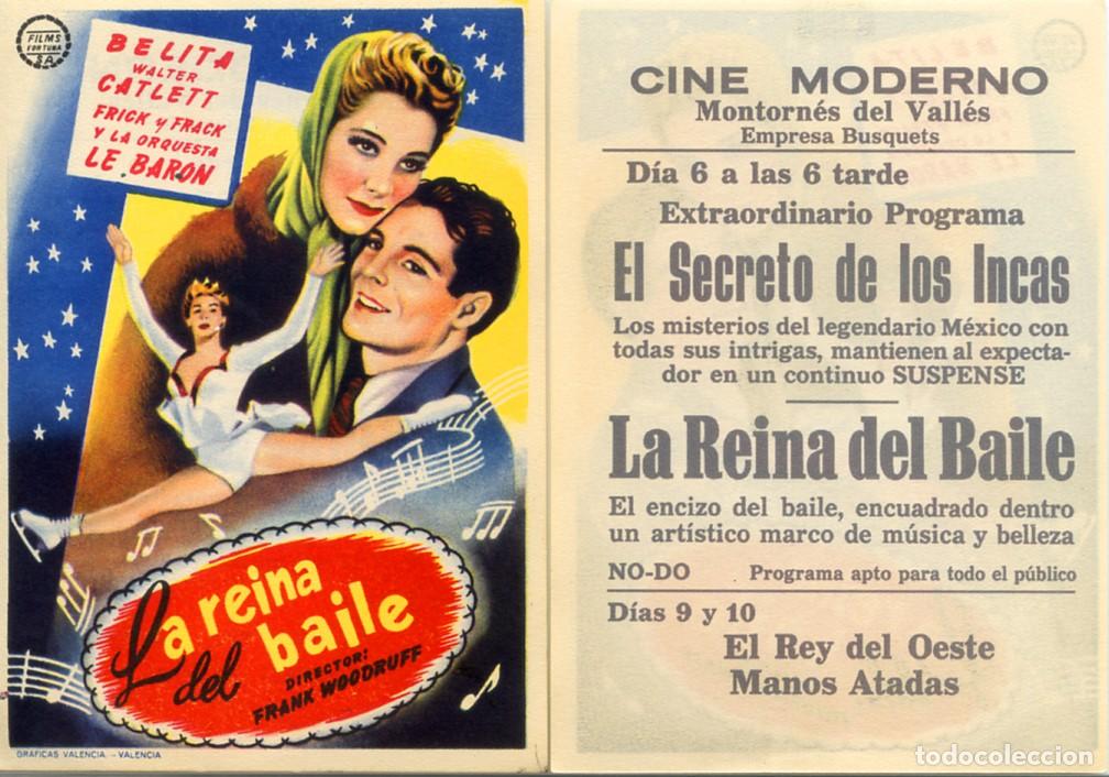 Cine: FOLLETO DE MANO ORIGINAL LA REINA DEL BAILE CINE MODERNO MOTORN&Eacute;S DEL VALL&Eacute;S BARCELONA