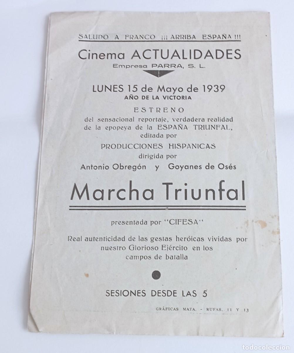 Cine: Programa de mano Marcha triunfal de cifesA - Foto 3