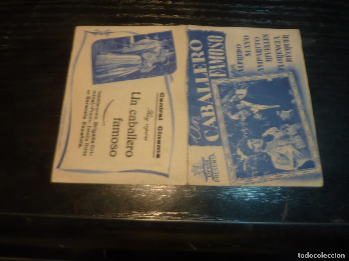 Cine: Folleto de cine UN CABALLERO FAMOSO con publicidad