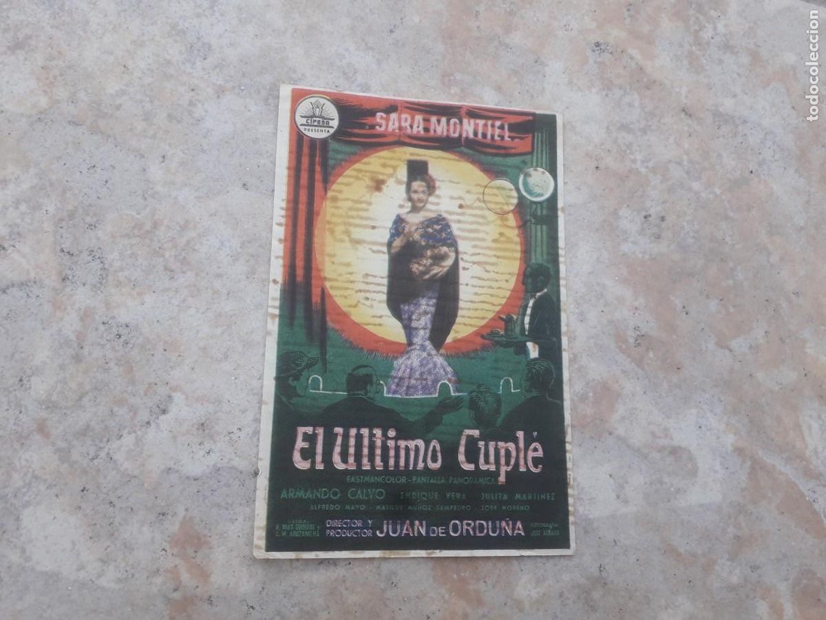 Cine: programa de cine folleto de mano el ultimo cuple original sin publicidad