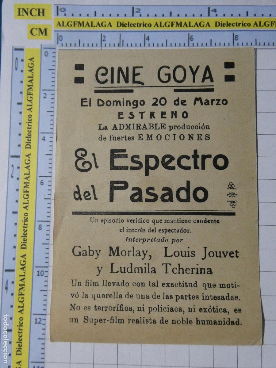 Cine: PROGRAMA DE MANO. CINE. PEL&Iacute;CULA. EL ESPECTRO DEL PASADO. CINE GOYA. 419 - Foto 2