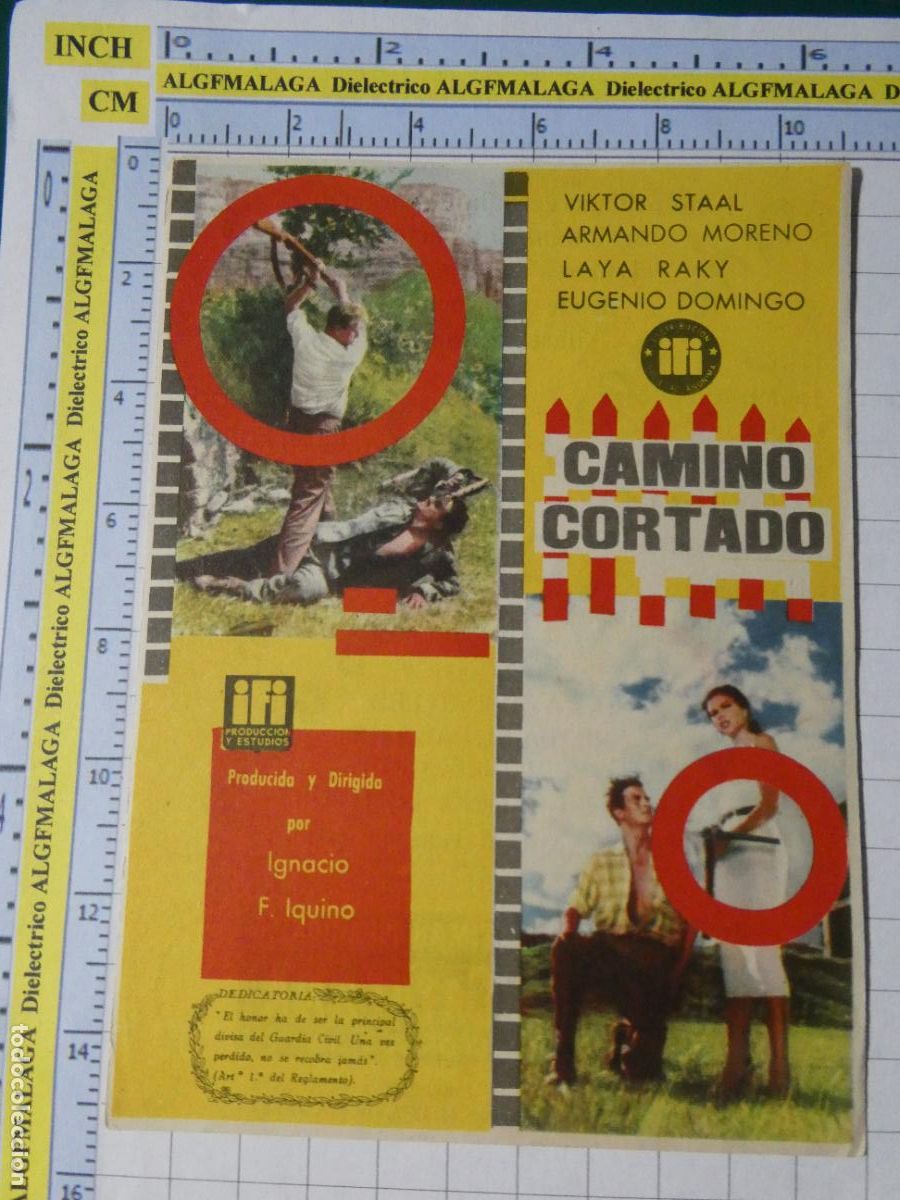 Cine: PROGRAMA DE MANO. CINE. PEL&Iacute;CULA. CAMINO CORTADO CINE GOYA ZARAGOZA. 427