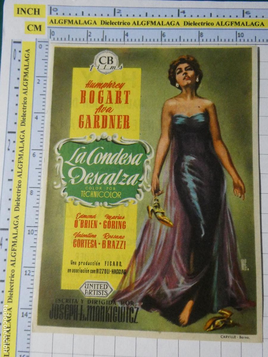 Cine: PROGRAMA DE MANO. CINE. PEL&Iacute;CULA. LA CONDESA DESCALZA. PUBLICIDAD CINE REGIO. 431