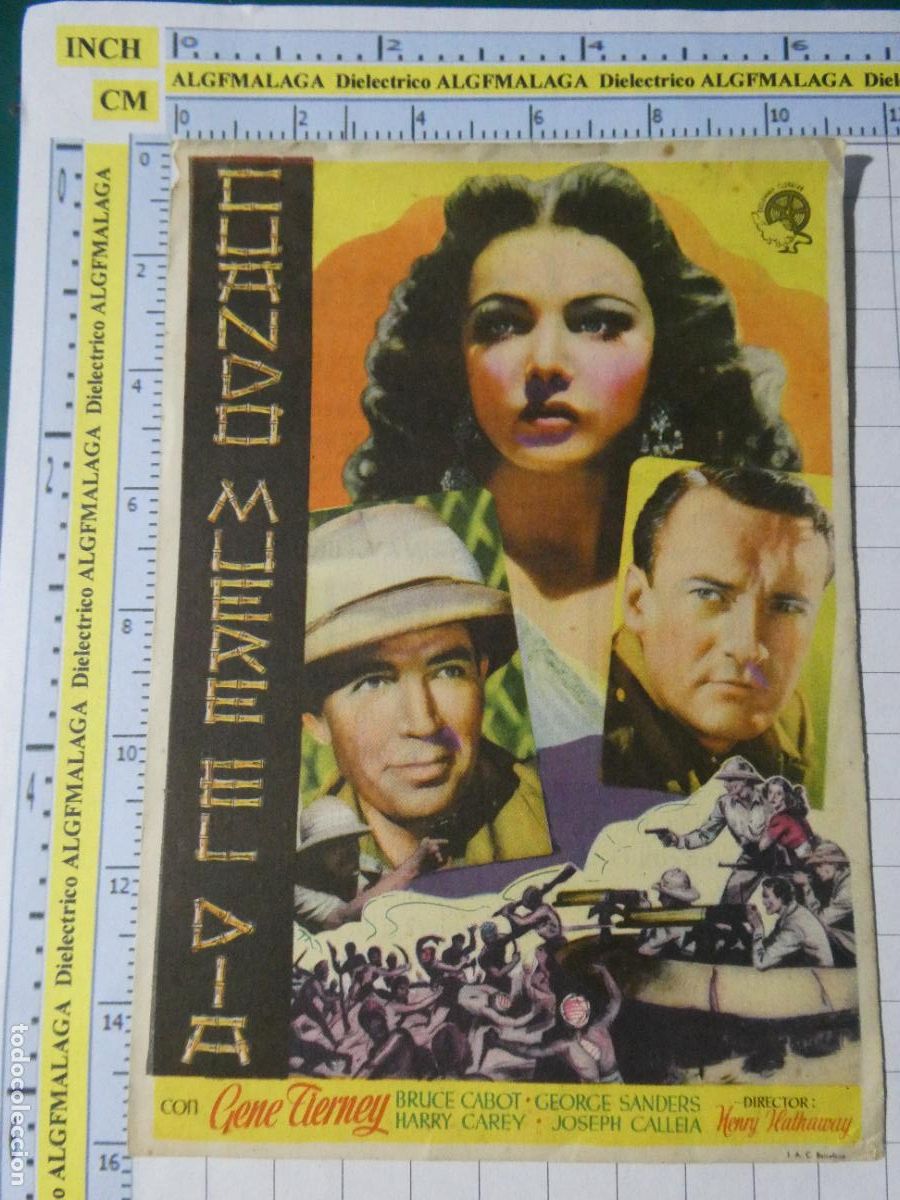 Cine: PROGRAMA DE MANO. CINE. PEL&Iacute;CULA. CUANDO MUERE EL D&Iacute;A PUBLICIDAD CINE GRANADA. 434