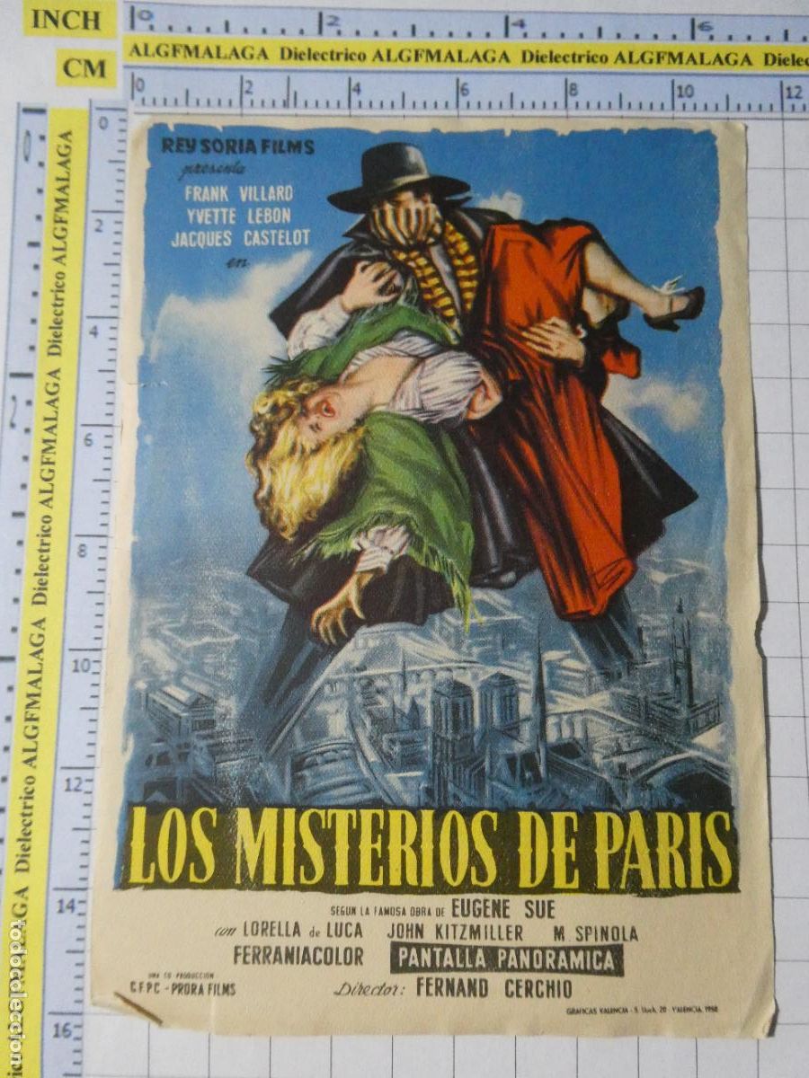 Cine: PROGRAMA DE MANO. CINE. PEL&Iacute;CULA. LOS MISTERIOS DE PAR&Iacute;S. 435 - Foto 1