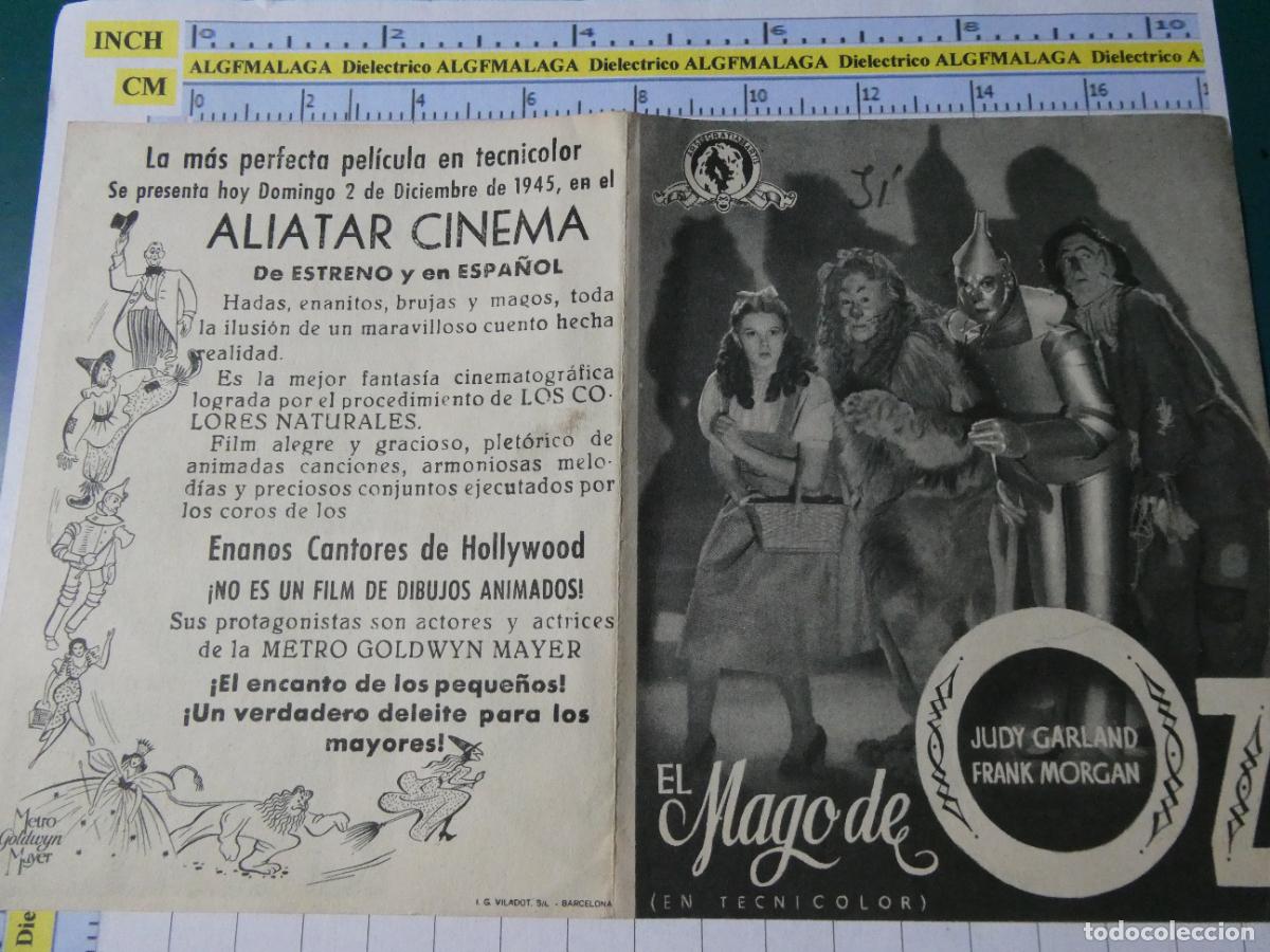 Cine: PROGRAMA DE MANO. CINE. PEL&Iacute;CULA. EL MAGO DE OZ A&Ntilde;O 1945. ALIATAR CINEMA BARCELONA. 439