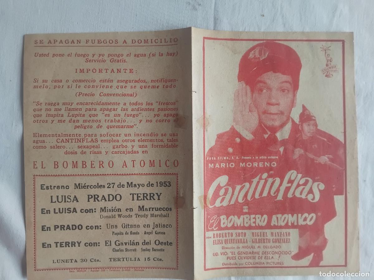 Cine: PROGRAMA DE CINE CUBANO EL BOMBERO ATOMICO CON MARIO MORENO CANTINFLAS. 1953.