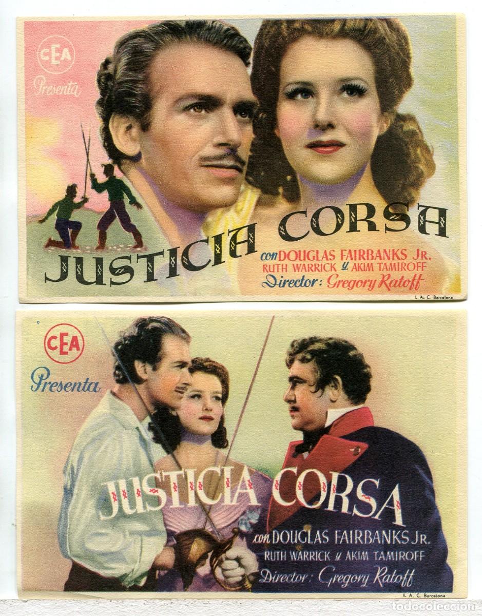 Cine: JUSTICIA CORSA, con Douglas Fairbanks.