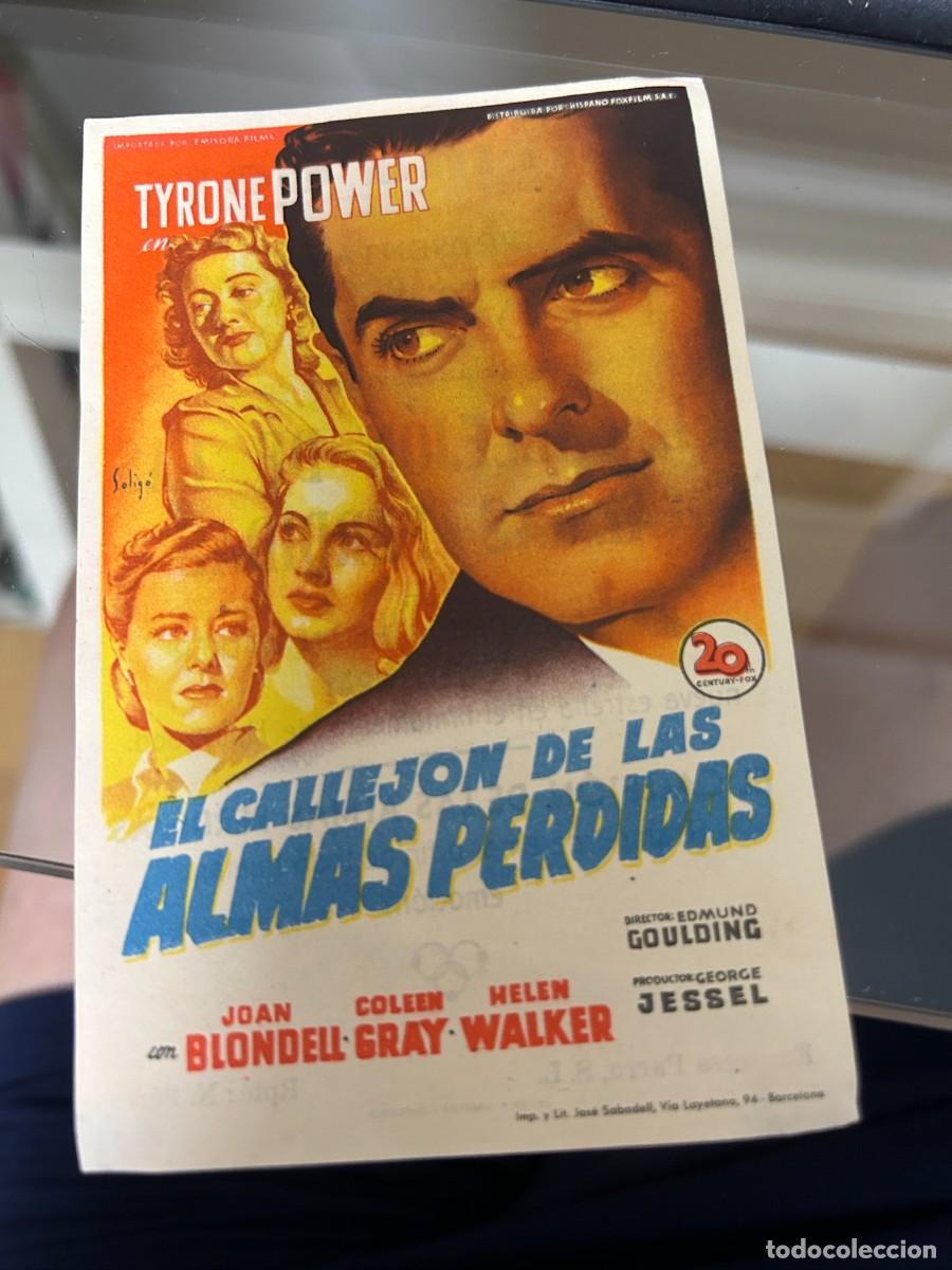Cine: &ordm;229 el callejon de las almas perdidas cinema goya zaragoza con publicidad buen estado