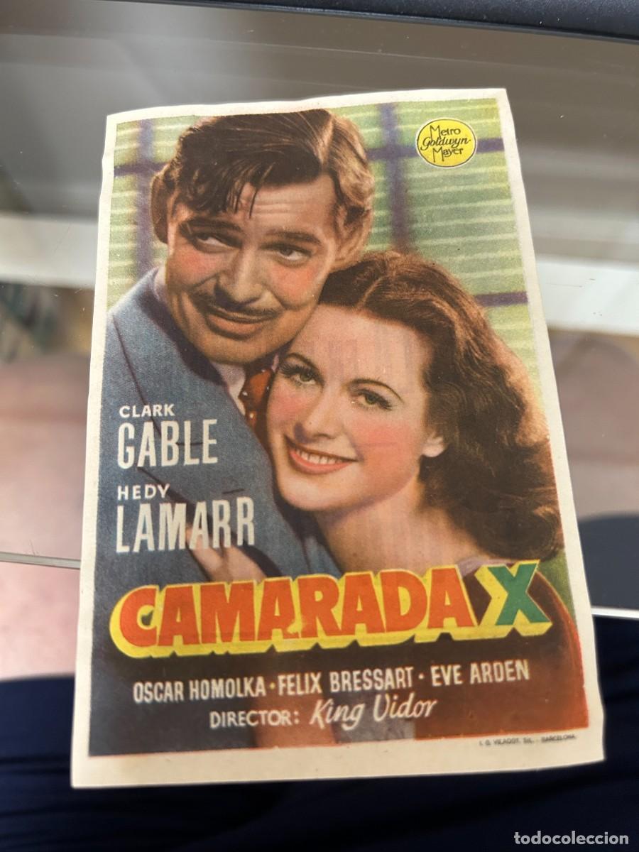 Cine: &ordm;232 camarada x clark gable cine avenida barcelona con publicidad buen estado