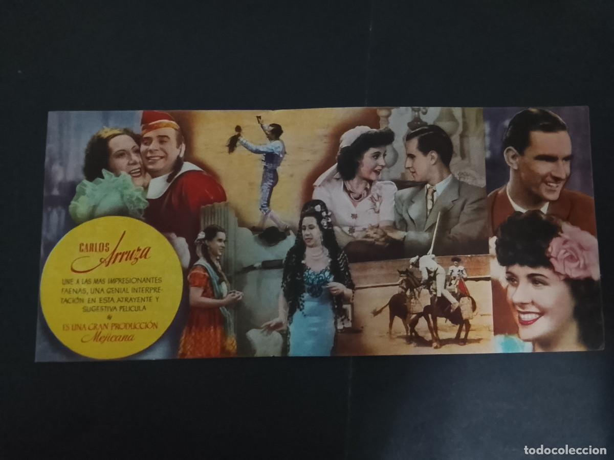 Cine: Folleto de mano de la pel&iacute;cula Mi reino por un torero (Carlos Arruza y Mar&iacute;a Antonieta Pons)
