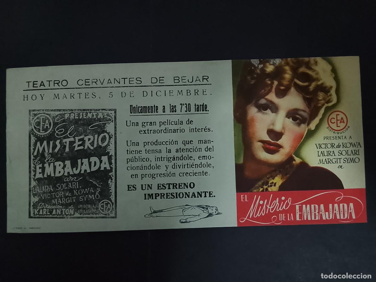 Cine: Folleto de mano de la pel&iacute;cula El misterio de la embajada