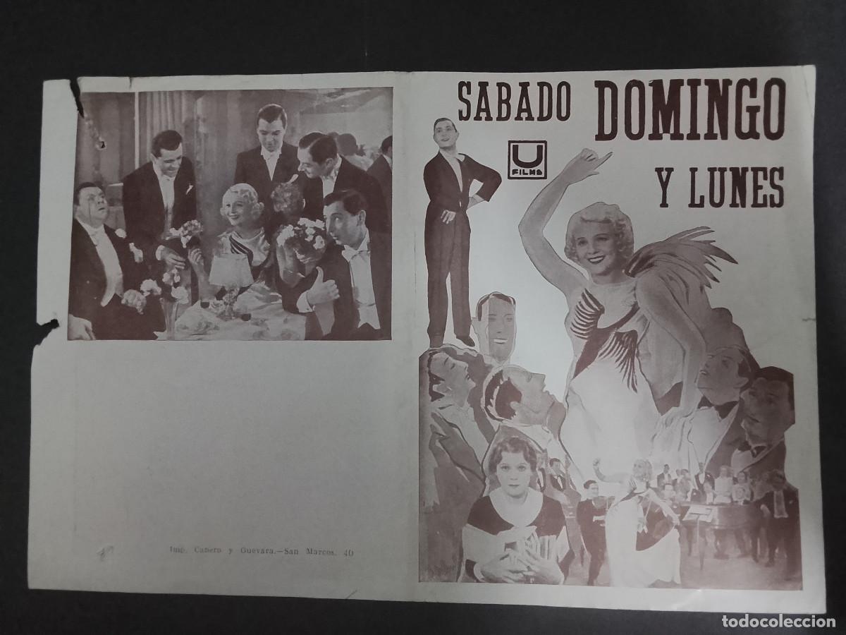Cine: Folleto de mano de la pel&iacute;cula S&aacute;bado, domingo y lunes
