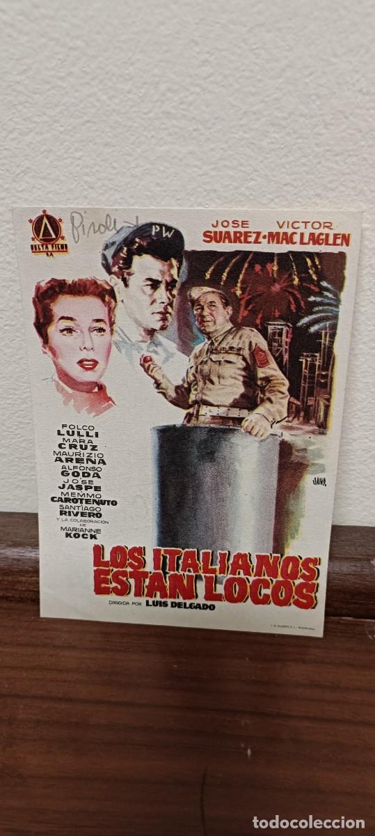 Folhetos de m&atilde;o de filmes antigos de cinema: Los italianos est&aacute;n locos
