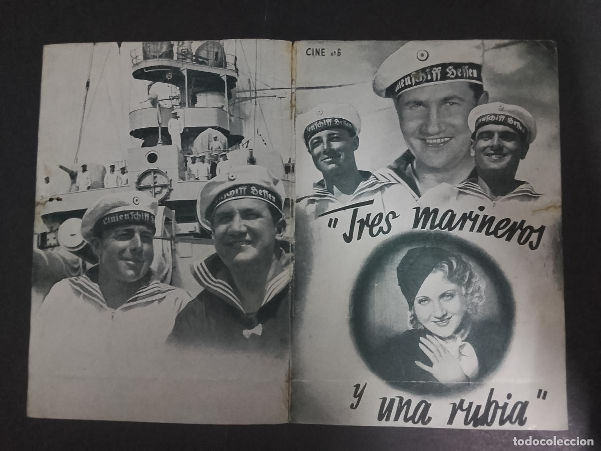 Cine: Folleto de mano de la pel&iacute;cula Tres marineros y una rubia