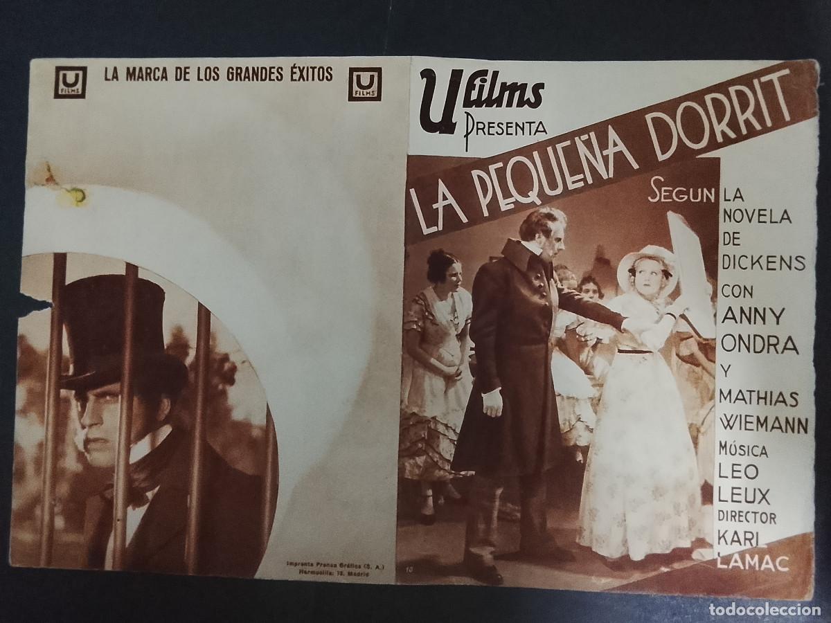 Cine: Folleto de mano de la pel&iacute;cula La peque&ntilde;a Dorrit (con Anny Ondra)